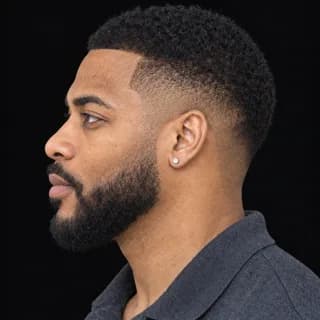 AI-generated character Malik Rhodes, left profile